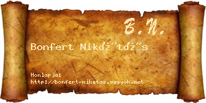Bonfert Nikétás névjegykártya